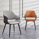 Bronco 實木皮革雙色扶手餐椅